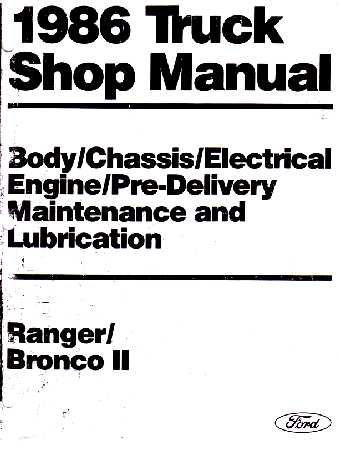 1986 Ford Truck Ranger & Bronco II Shop Manual
