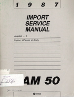 1987 Chrysler Ram 50 Import Service Manual - 2 Volume 