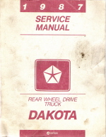 1987 Dodge Dakota Service Manual - Rear Wheel Drive