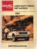 1987 Chevrolet GMC Light Duty Truck - S&T Models Service Manual