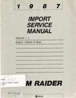 1987 Chrysler Ram Raider Import Service Manual - 2 Volume Set