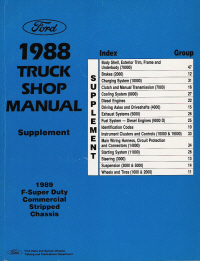 1988 Ford Truck Factory Shop Manual Supplement - 1989 F-Super Duty Commercial Stripped Chassis