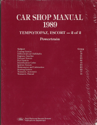 1989 Ford Tempo & Mercury Topaz, Escort,  Volume 2 - Powertrain