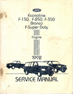1992 Ford Bronco, F-150, F-250, F-350 & Econoline Factory Engine Service Manual - Softcover