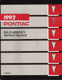 1992 Pontiac Sunbird Factory Service Manual