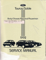 1992 Ford Taurus & Mercury Sable Body, Chassis, Electrical & Powertrain Service Manual