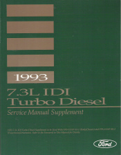 1993 Ford 7.3L Idi Turbo Diesel Service Manual Supplement