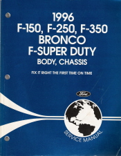 1996 Ford Bronco, F150, F250, F350 & F-Super Duty Service Manual - 2 Volume Set