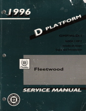 1996 Cadillac Fleetwood D-Platform Service Manual - 2 Volume Set