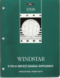 1998 Ford Windstar Factory EVTM & Service Manual Supplement - Softcover