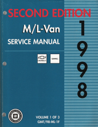 1998 Chevrolet/GMC M/L Vans: Astro & Safari Factory Service Manual √ 3 Volume Set