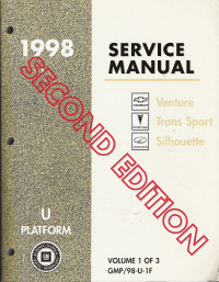1998 Chevrolet Venture, Pontiac Trans Sport & Oldsmobile Silhouette (U Platform) Service Manual - 3 Volume Set