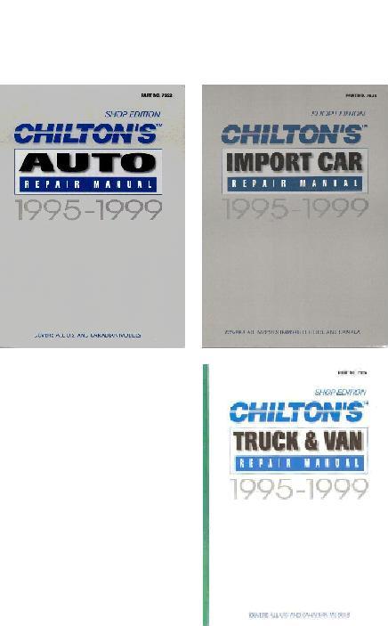 1995 - 1999 Chilton's Pro Service Manuals - 3 Volume Set