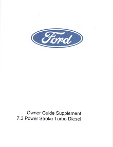 2001 - 2002 Ford 7.3L Powerstroke Diesel Owner's Manual Supplement