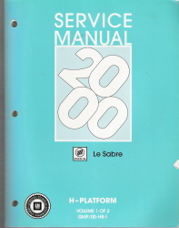 2000 Buick LeSabre Factory Service Manual - 2 Volume Set