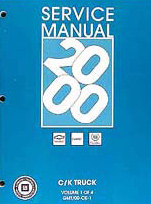 2000 Chevrolet & GMC CK8 New Style Trucks Factory Service Manual for Silverado, Tahoe, Yukon, Suburban & Sierra - 4 Volume Set