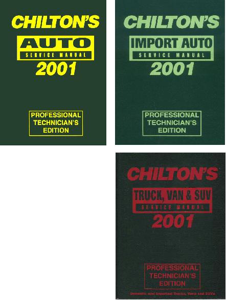 1997 - 2001 Chilton's Pro Service Manuals - 3 Volume Set