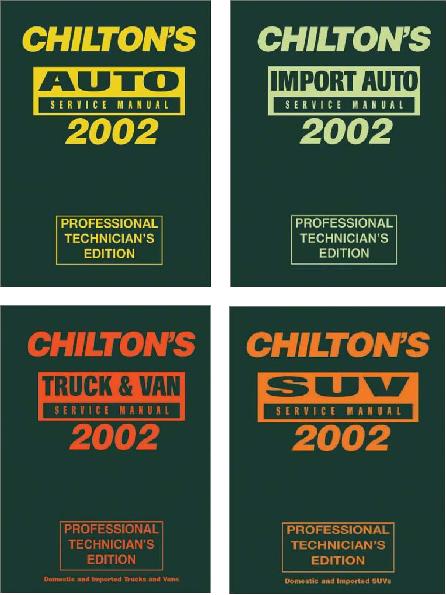 1998 - 2002 Chilton's Pro Service Manuals - 4 Volume Set