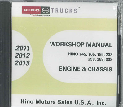 2011-2013 Hino 145 165 185 238 268 338 OEM Repair Service Manual CD