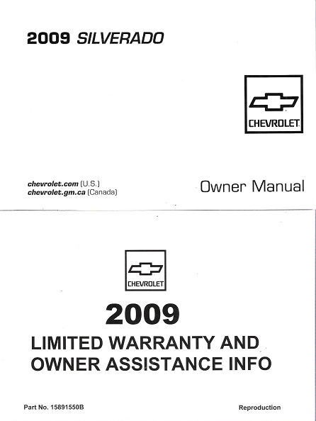 2009 Chevrolet Silverado Owner's Manual Portfolio