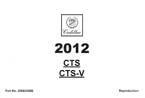 2012 Cadillac CTS/CTS-V Owner's Manual Portfolio