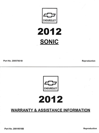 2012 Chevrolet Sonic Owner's Manual Portfolio