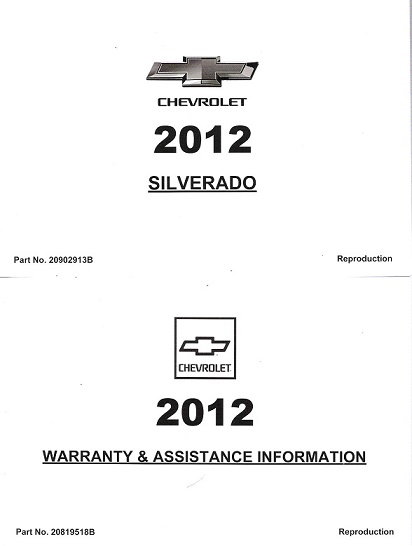 2012 Chevrolet Silverado Owner's Manual Portfolio