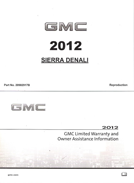 2012 GMC Sierra Denali Owner's Manual Portfolio