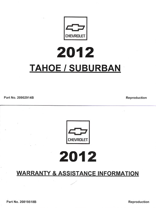 2012 Chevrolet Tahoe & Suburban Owner's Manual Portfolio