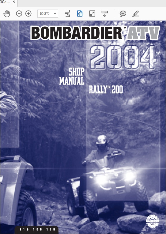 2004 Bombardier Rally 200 ATV Factory Service Manual