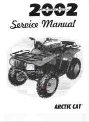 2002 Arctic Cat 250, 300, 375, 400, 500 2X4, 4X4 ATV Service Repair Manual