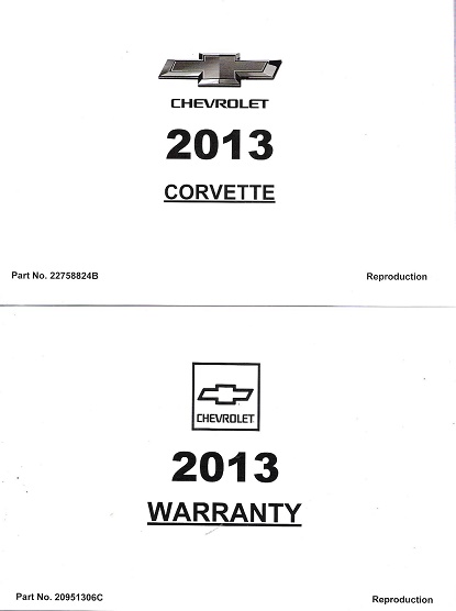 2013 Chevrolet Corvette Factory Owner's Portfolio