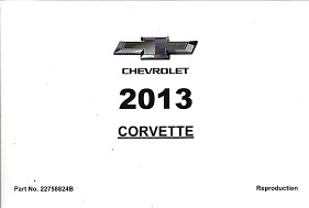 2013 Chevrolet Corvette Factory Owner's Manual