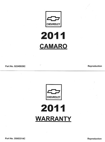 2011 Chevrolet Camaro LT SS Owner's Manual Portfolio