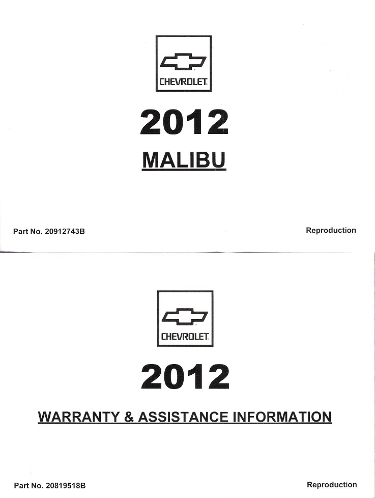 2012 Chevrolet Malibu Owner's Manual Portfolio