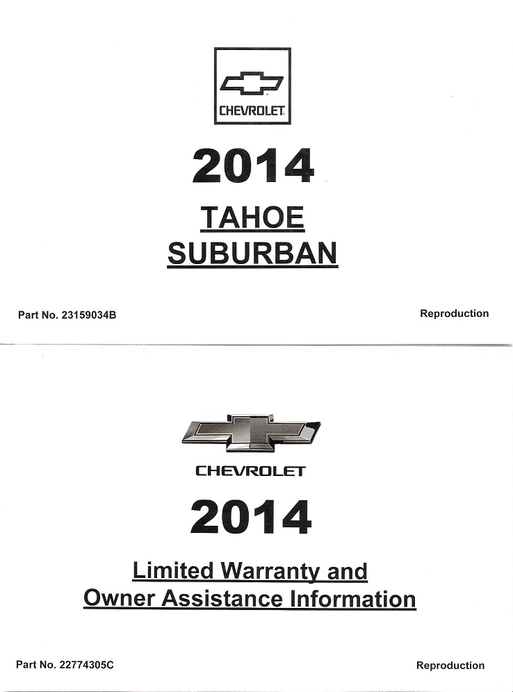 2014 Chevrolet Tahoe & Suburban Factory Owner's Manual Portfolio