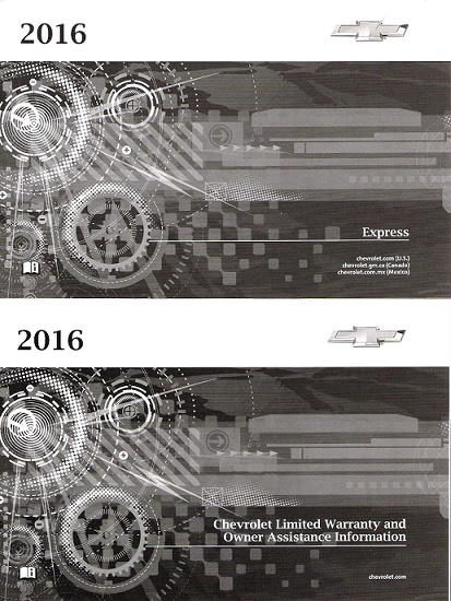 2016 Chevrolet Express Passenger & Cargo Van Owner's Manual Portfolio