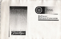 1996 Cadillac Deville / Deville Concours Owner's Manual