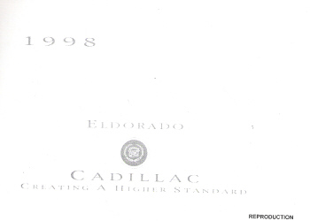 1998 Cadillac Eldorado Owner's Manual