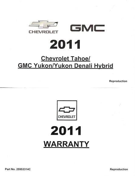 2011 Chevrolet Tahoe Hybrid Owner's Manual Portfolio