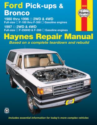 1980 - 1996 Ford F100-F350 Bronco 1997 F250HD/F350 Gas Haynes Manual