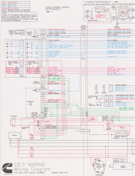 Cummins QSC, C8.3 Marine Wiring Diagram