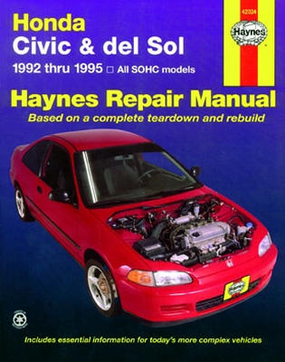 1992 - 1995 Honda Civic and del Sol Haynes Repair Manual 