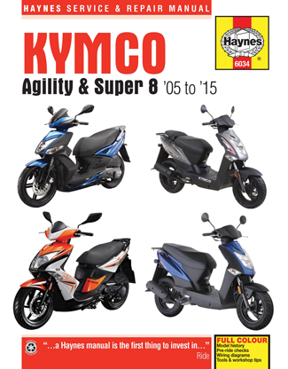 2005 - 2015 Kymco Agility & Super 8 Scooters Haynes Repair Manual 