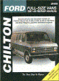 1961 - 1988 Ford E100 E150 E200 E250 E300 E350 Econoline Vans Chilton Manual