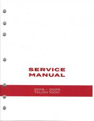 2019 - 2025 Honda SXS1000S2X/R Talon Factory Service Manual
