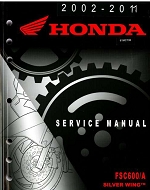 2002 - 2013 Honda FCS600 & FSC600A Sliver Wing Factory Service Manual