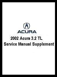 2002 Acura 3.2 TL Service Manual Supplement