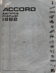 1982 Honda Accord Factory Service Manual