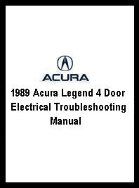 1989 Acura Legend 4 Door Electrical Troubleshooting Manual